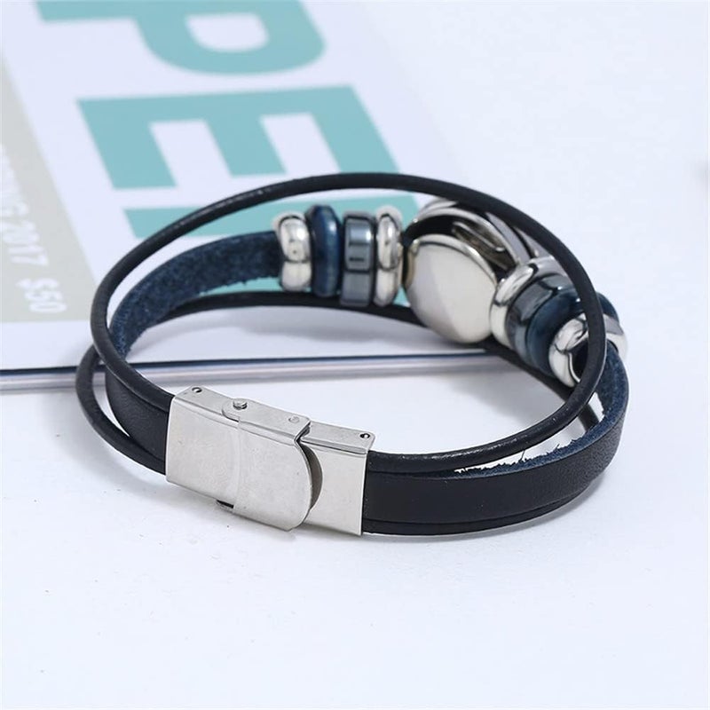 Hewill Store 2Pcs Multilayer Constellation Zodiac Leather Bracelet Handmade Woven Zodiac Sign Wrap Bracelet Wristband for Women Men Jewelry Birthday Gift - Image 5
